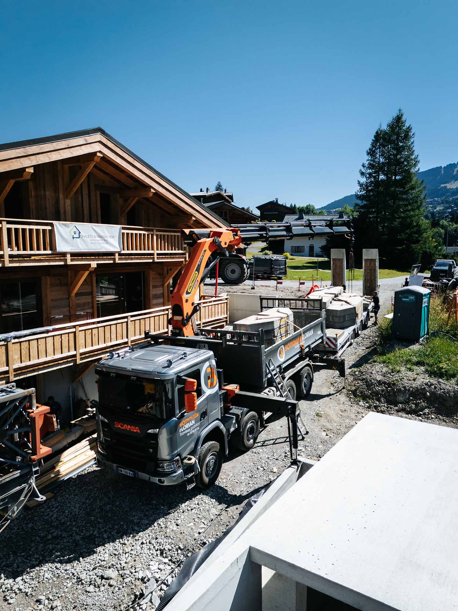 Installation de grue pour travaux de levage